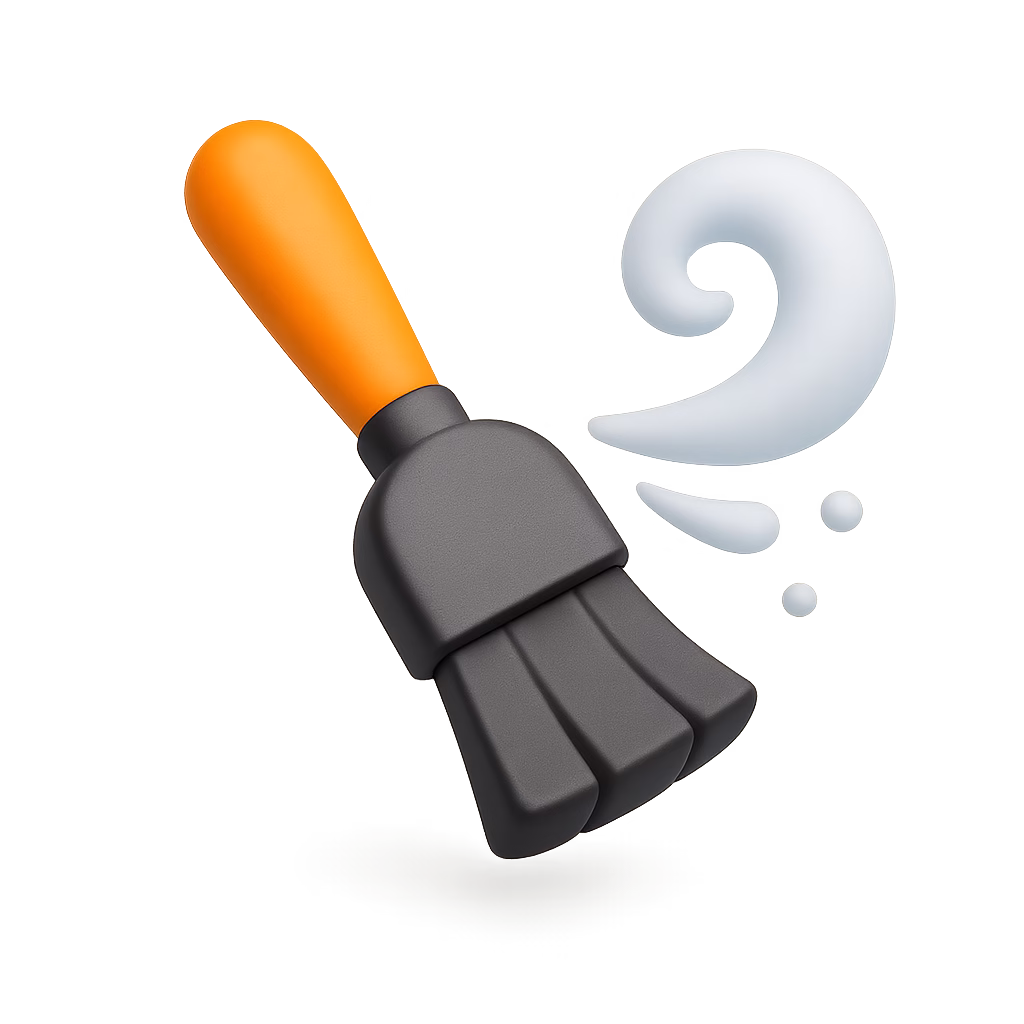 brush game console clean out graphic icon