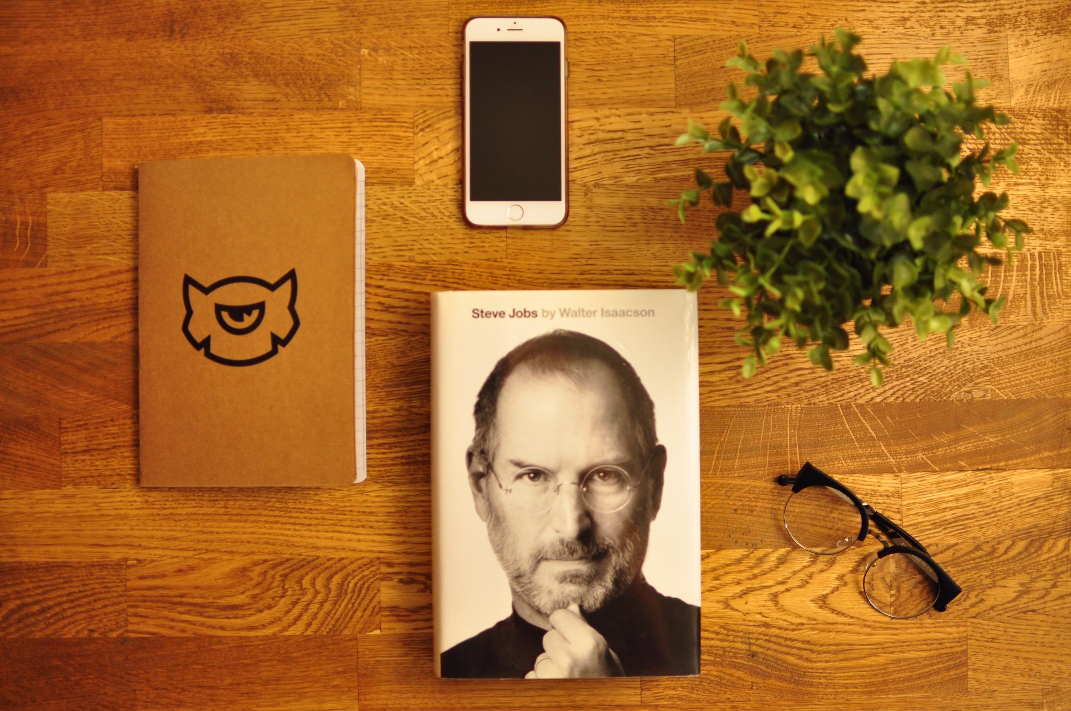 steve jobs book on table