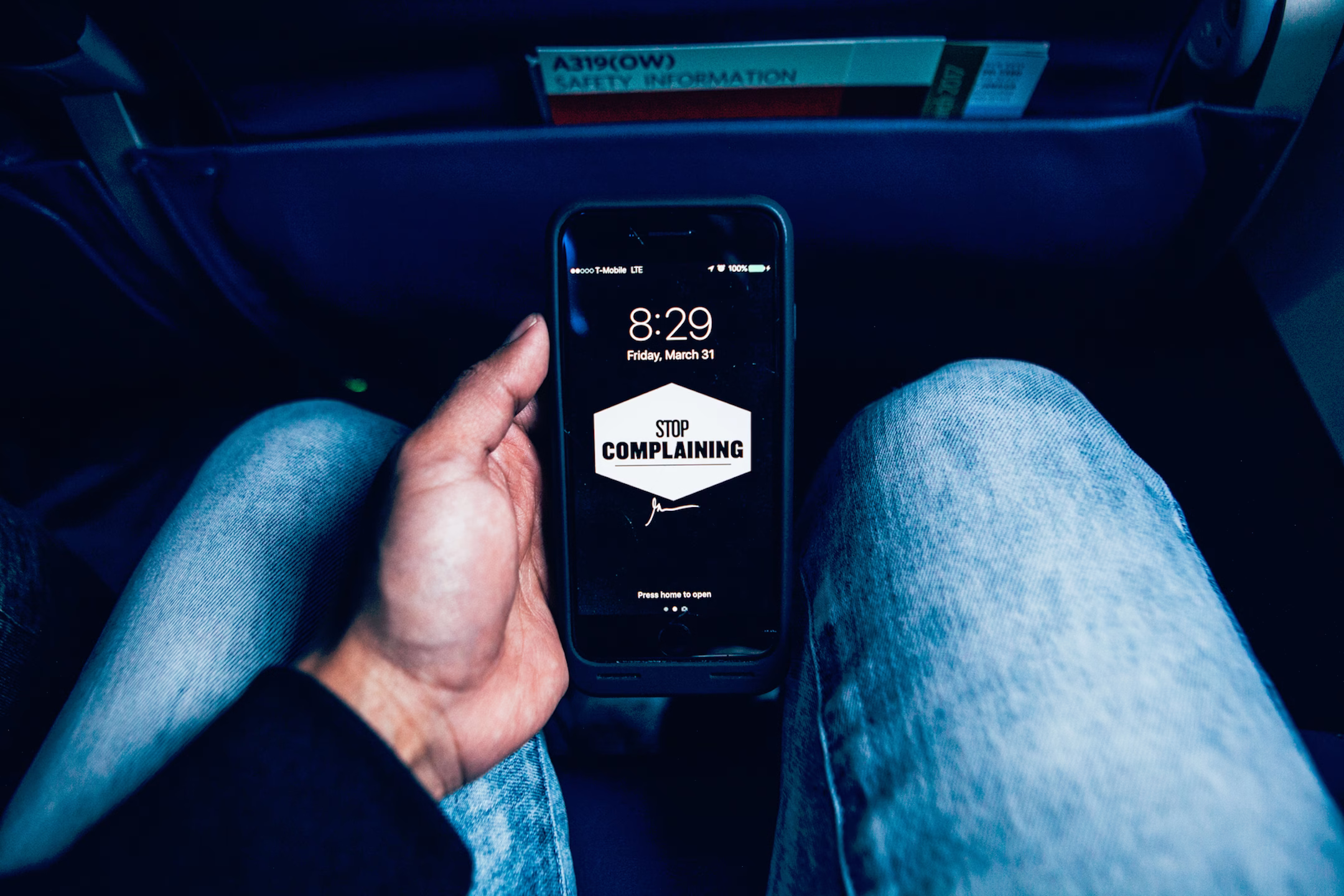 phone in lap stop complaining