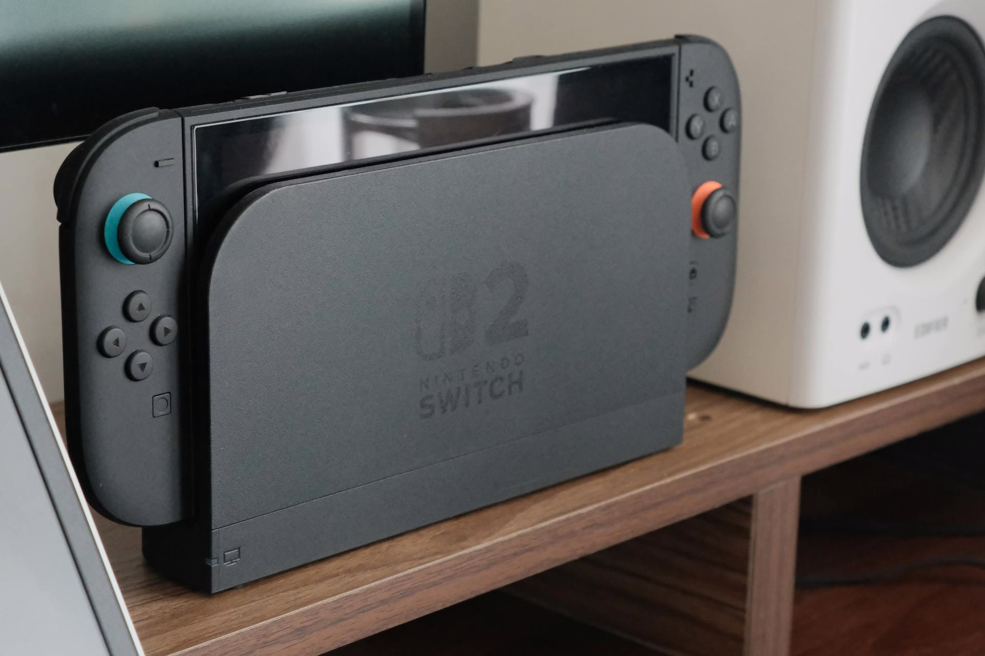 switch 2 charging in a dock